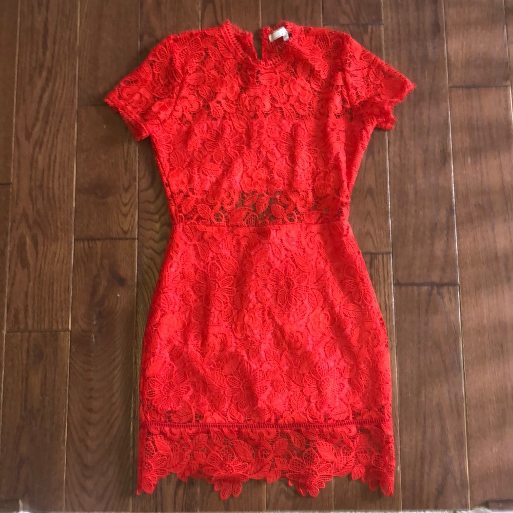 LOVERS + FRIENDS Lace cut out dress